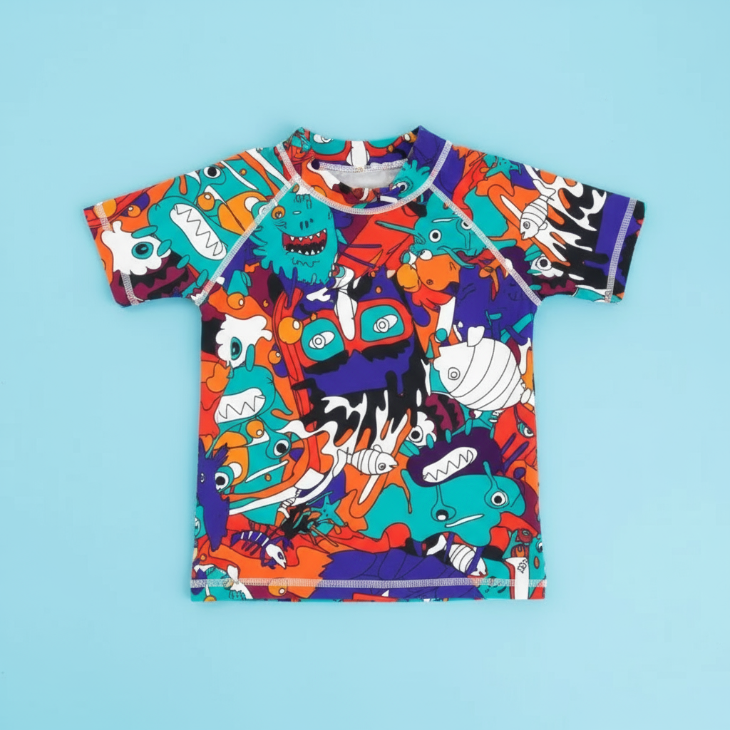 Summery & Protective – Anti-UV Children's Swim Shirt with Short Sleeves
