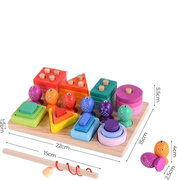 Colorful Fishing - Innovative & Educational - Wooden Fishing Game