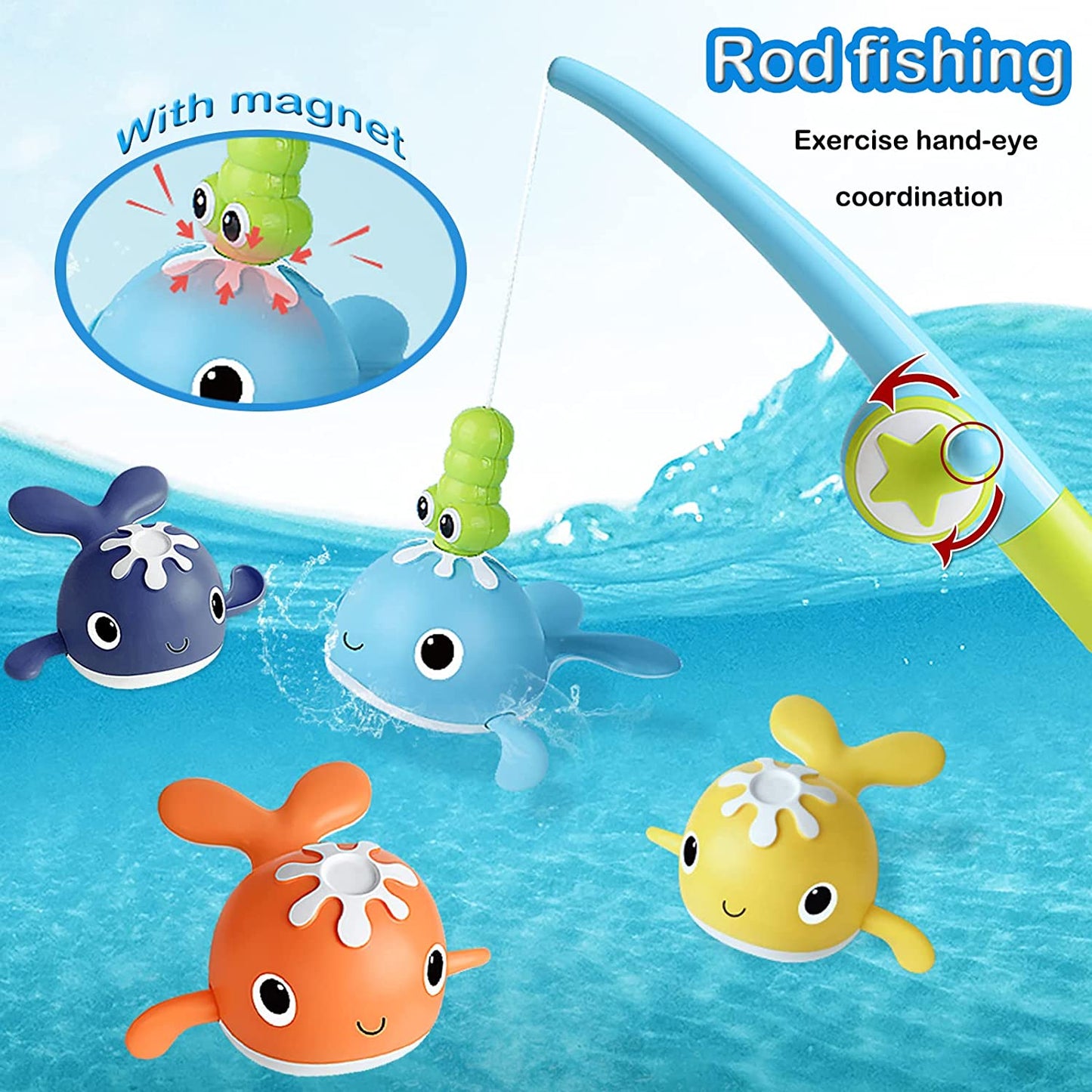 Cute bathing fish - Swimming whales