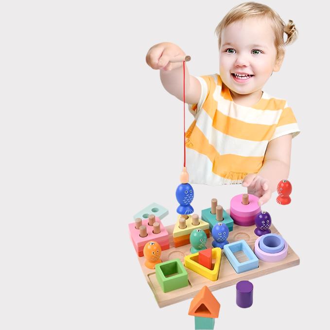 Colorful Fishing - Innovative & Educational - Wooden Fishing Game
