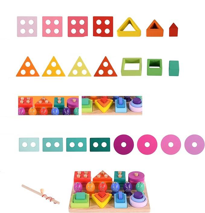 Colorful Fishing - Innovative & Educational - Wooden Fishing Game