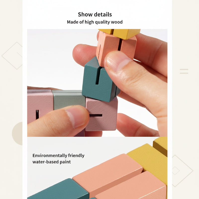 Challenging & Educational – 3D Wood Building Blocks Puzzle