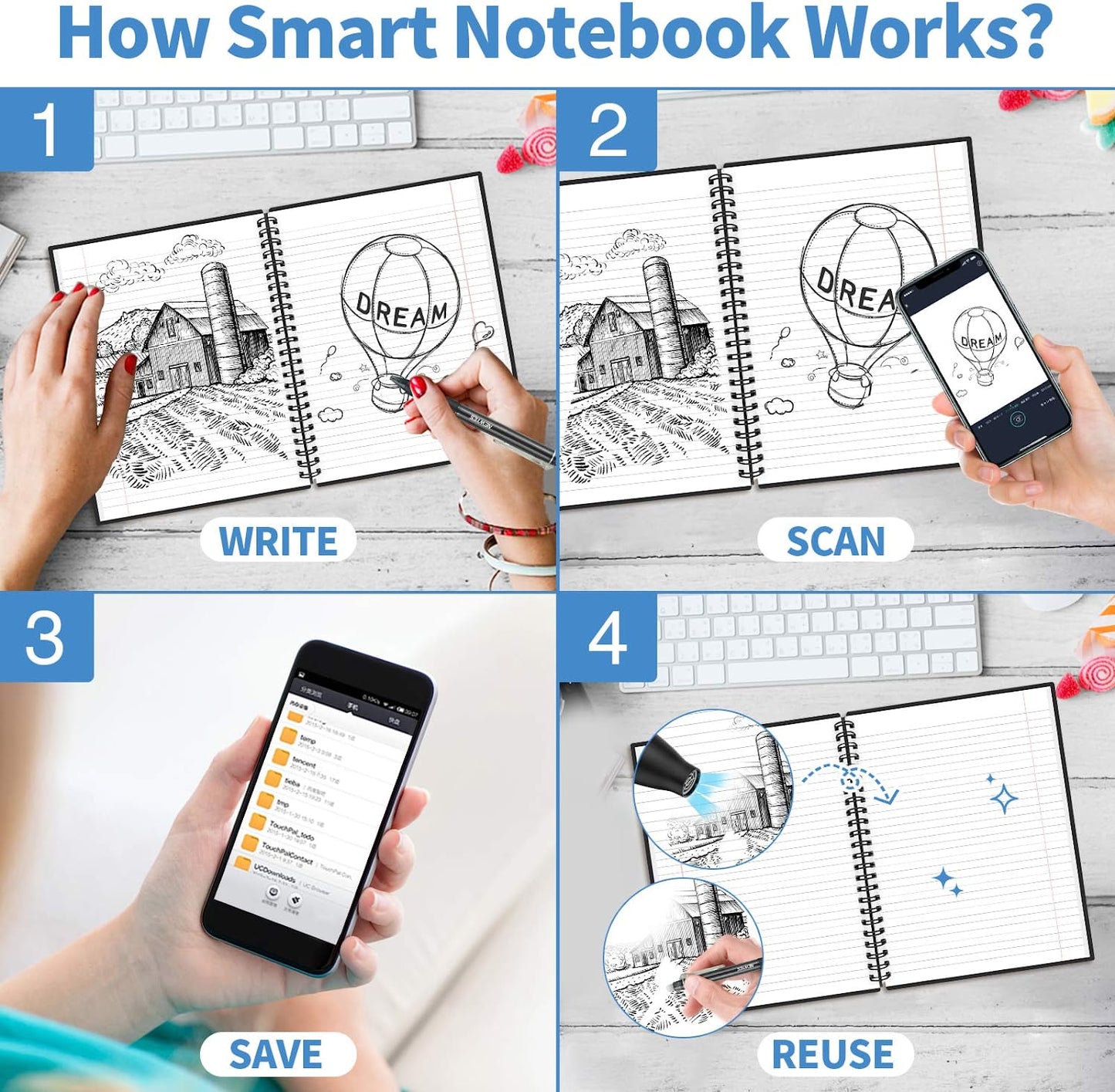 Save paper and money! - Reusable notebook