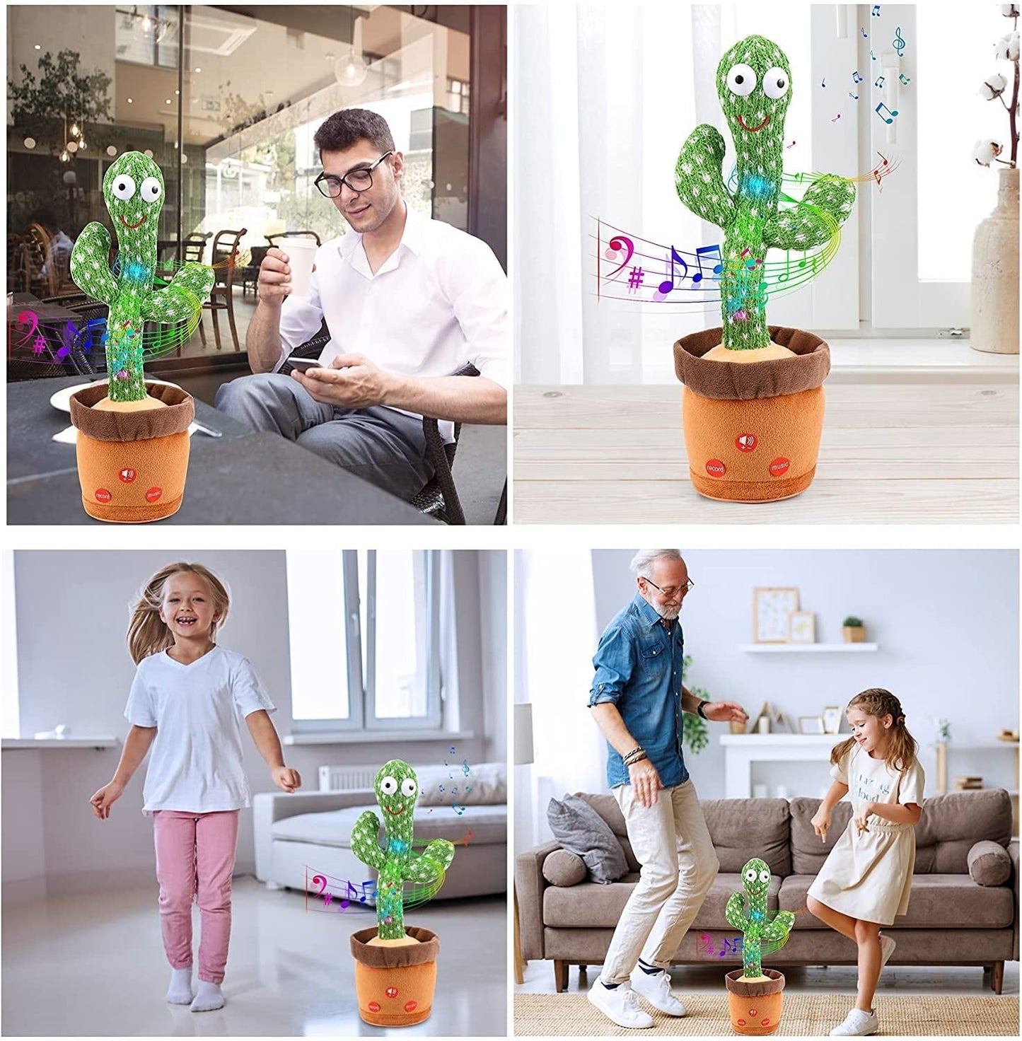 Plaything that responds to sounds - Dancing cactus