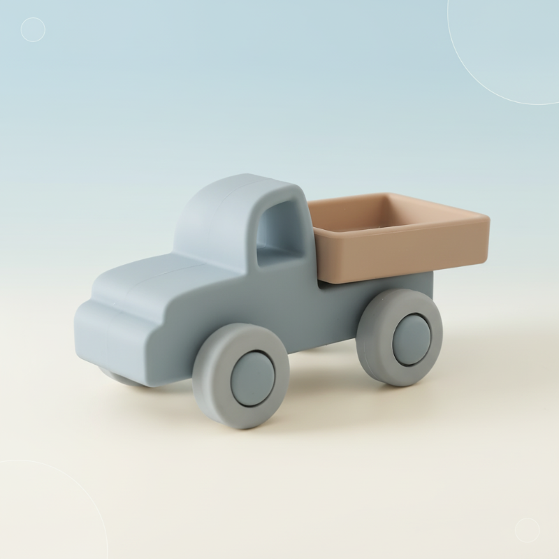 Safe & Teething-Friendly – Silicone Teething Plaything Vehicle