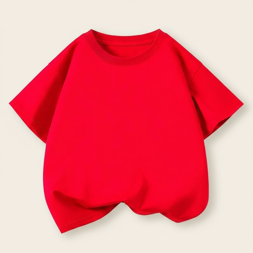 Casual & Plush – Relaxed Fit T-shirt with Round Neck