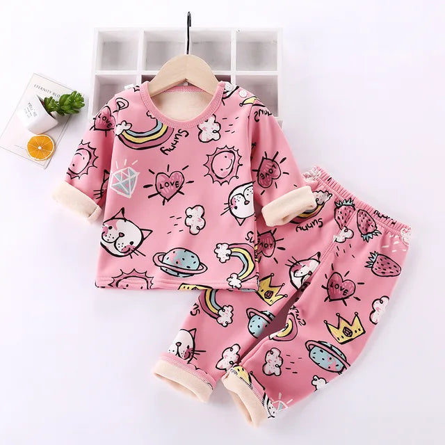 Kinder Cartoon Fleece Pyjama