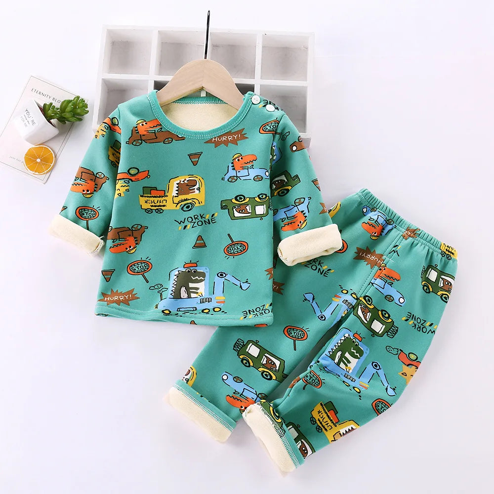 Kinder Cartoon Fleece Pyjama