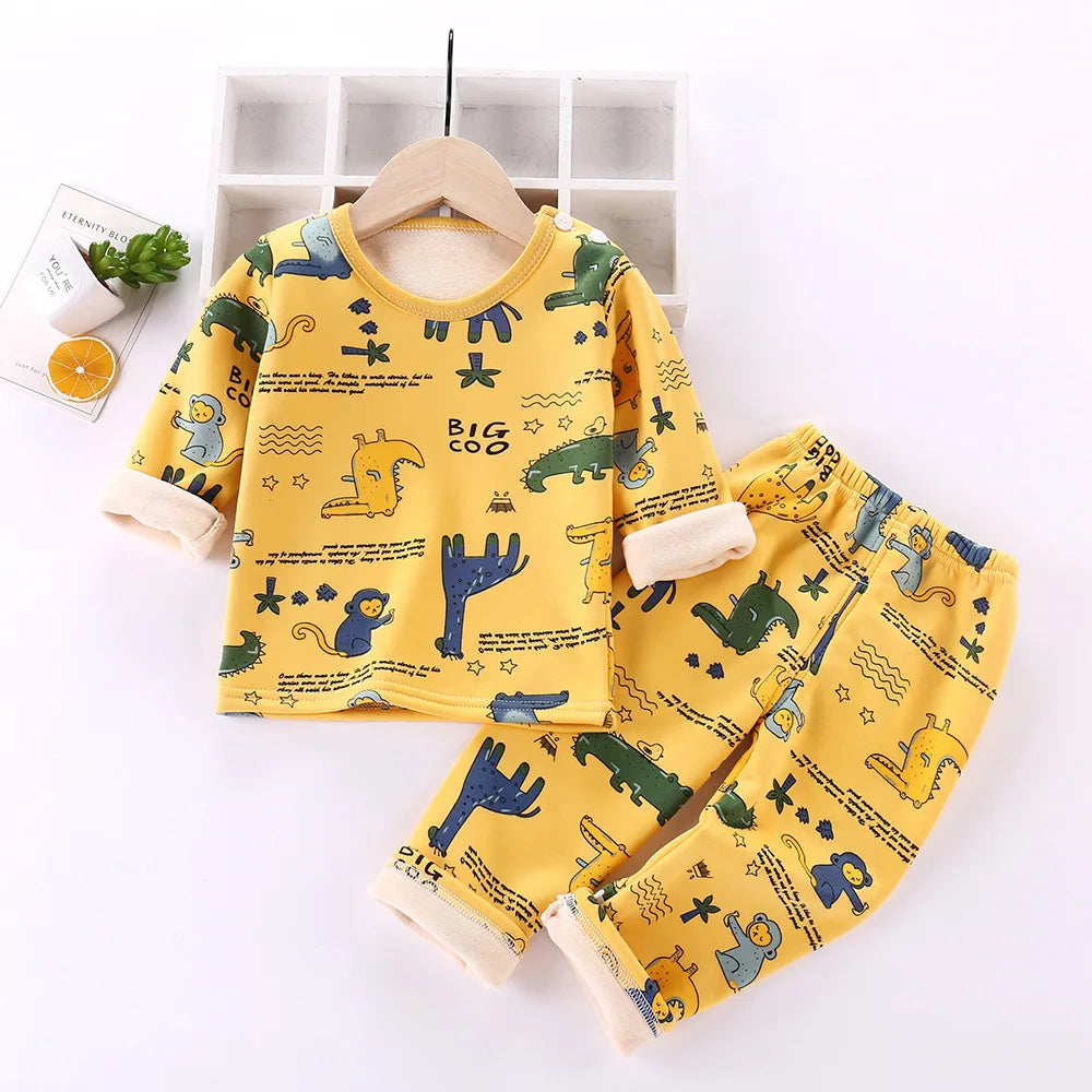 Kinder Cartoon Fleece Pyjama