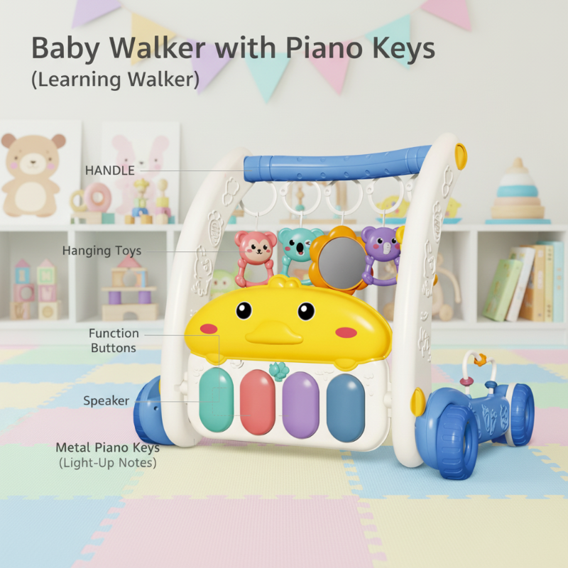 Interactive & Safe – 3-in-1 Walker & Infant Gym