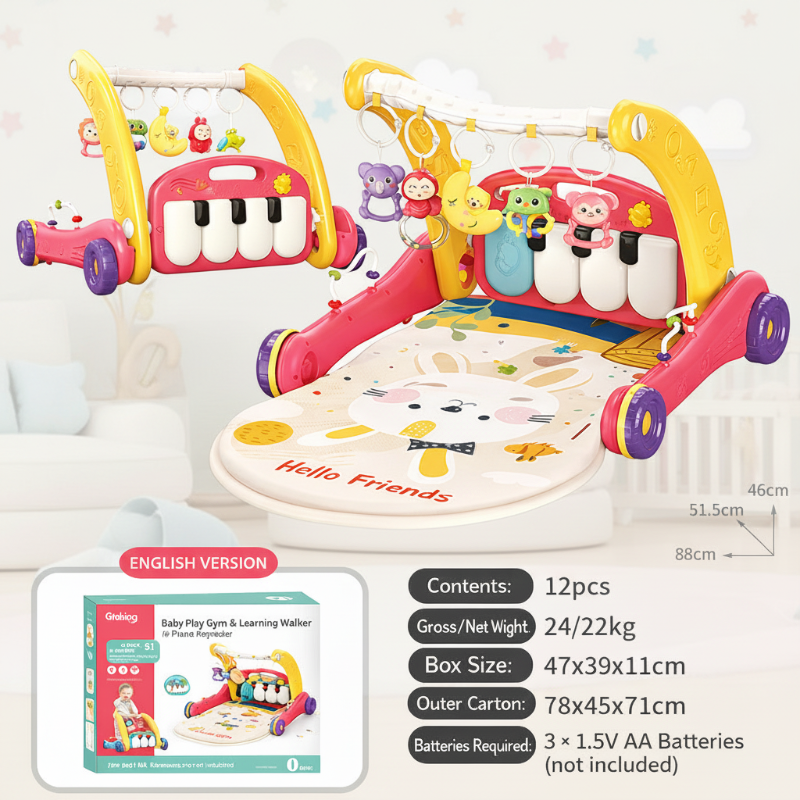 Interactive & Safe – 3-in-1 Walker & Infant Gym
