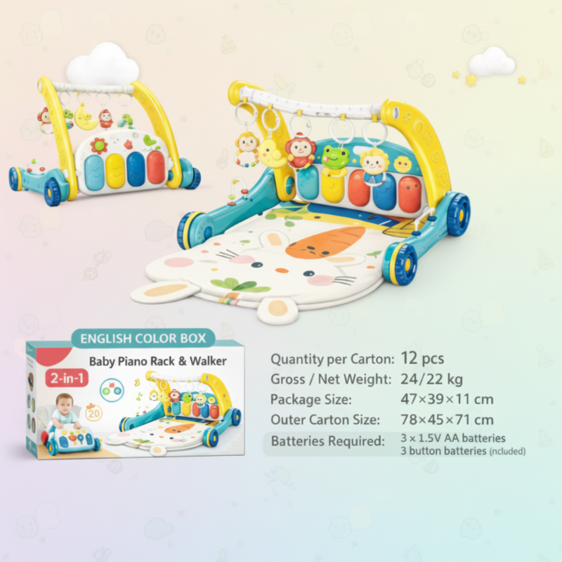 Interactive & Safe – 3-in-1 Walker & Infant Gym