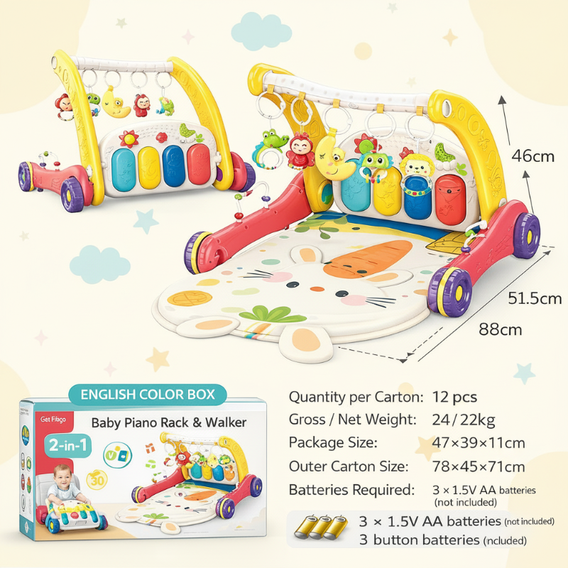 Interactive & Safe – 3-in-1 Walker & Infant Gym