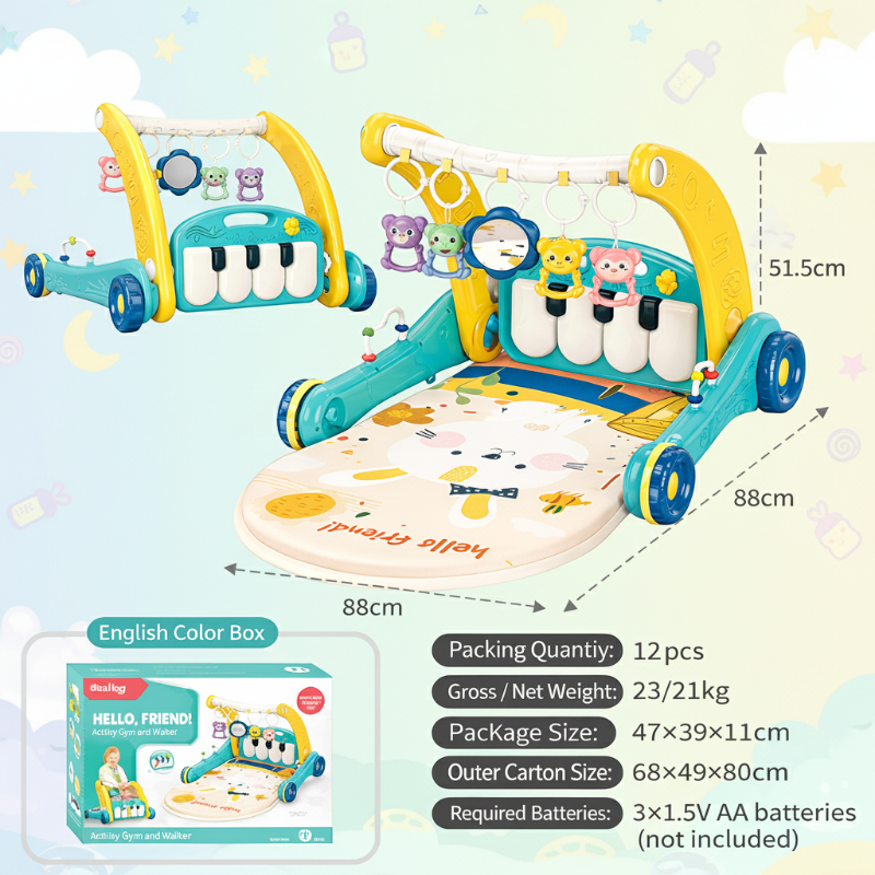 Interactive & Safe – 3-in-1 Walker & Infant Gym