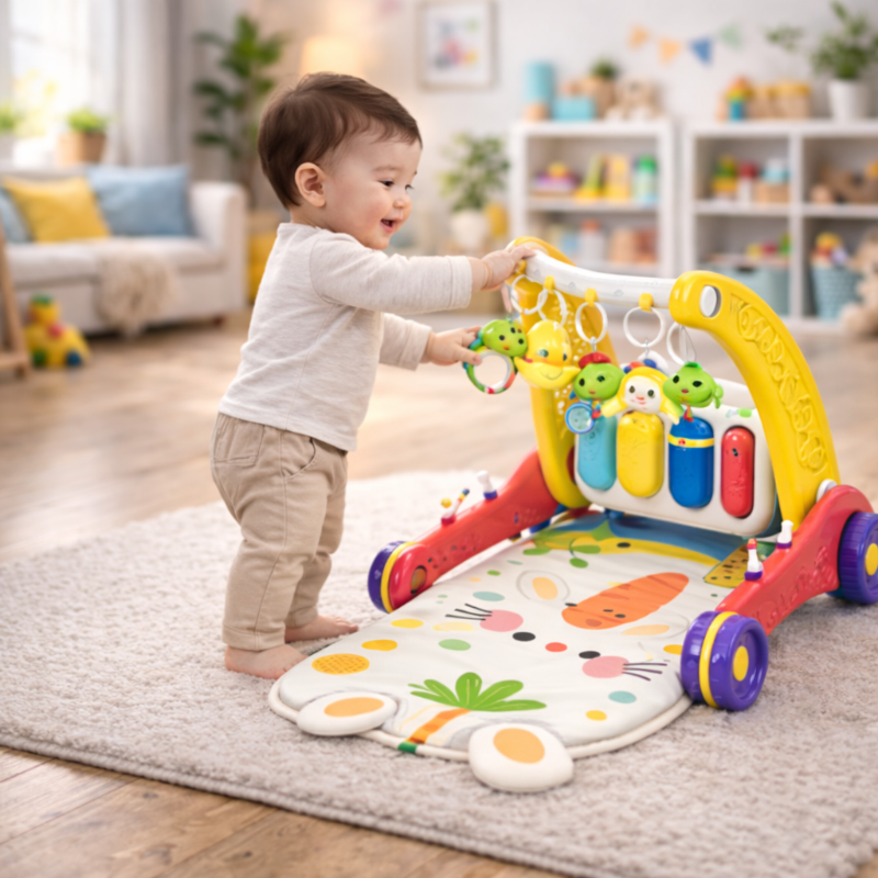 Interactive & Safe – 3-in-1 Walker & Infant Gym