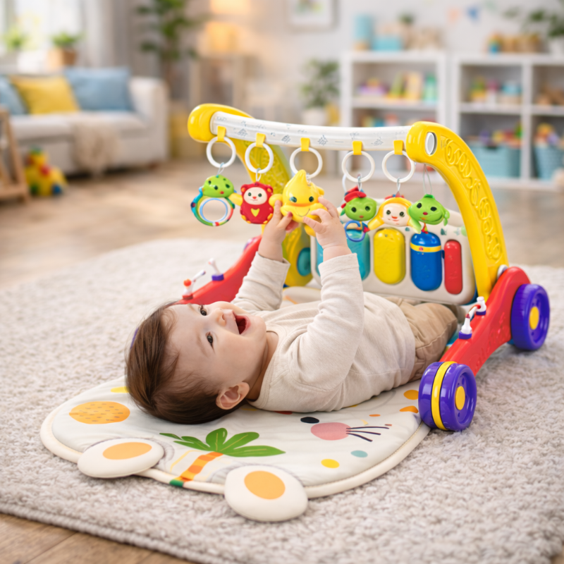 Interactive & Safe – 3-in-1 Walker & Infant Gym