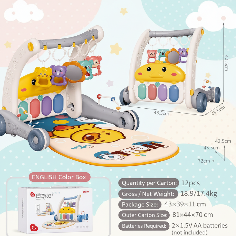 Interactive & Safe – 3-in-1 Walker & Infant Gym