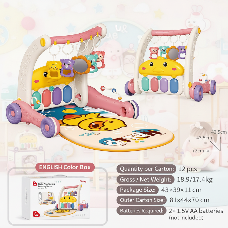 Interactive & Safe – 3-in-1 Walker & Infant Gym