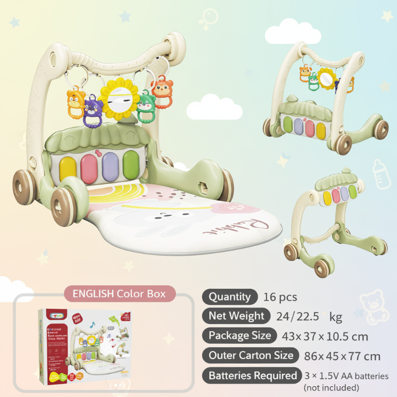 Interactive & Safe – 3-in-1 Walker & Infant Gym