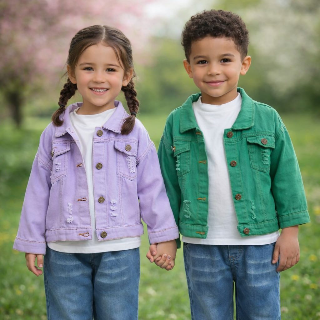 Candy Color Denim Jacket – Lightweight Denim Jacket for Children