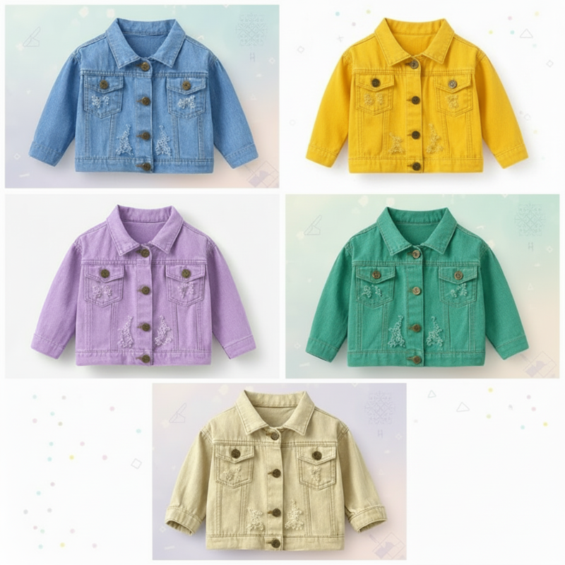 Candy Color Denim Jacket – Lightweight Denim Jacket for Children
