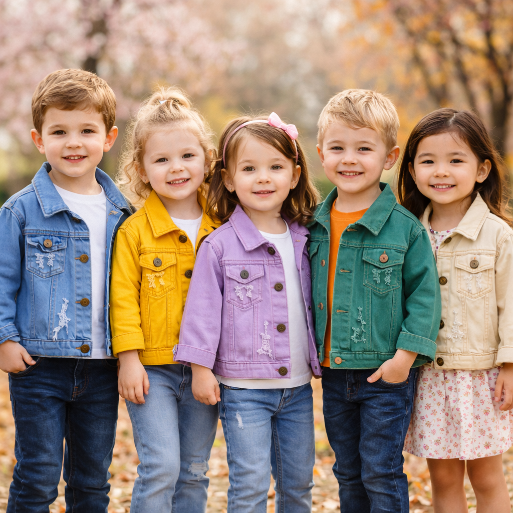 Candy Color Denim Jacket – Lightweight Denim Jacket for Children