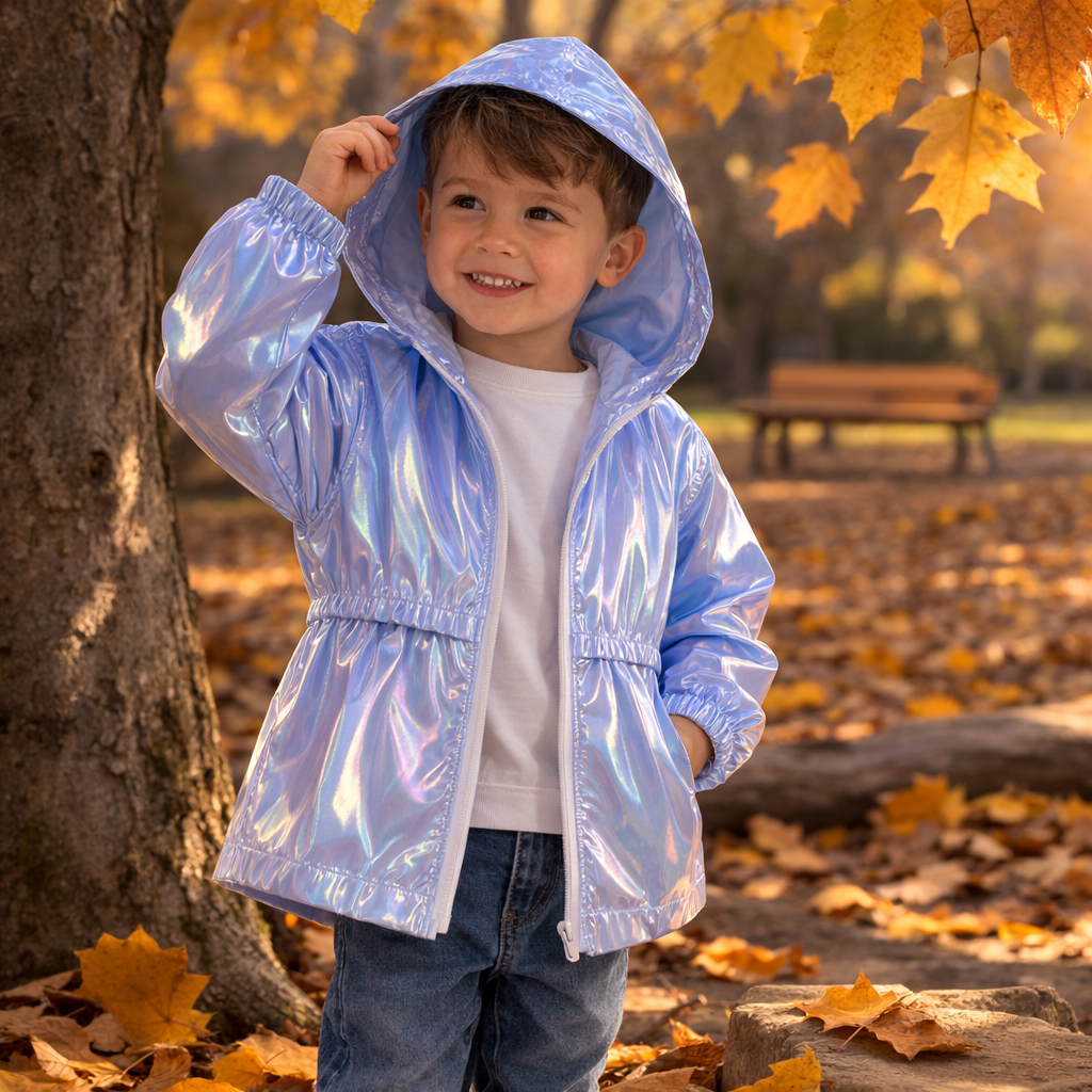 Shiny & Light – Children's Raincoat with Hood