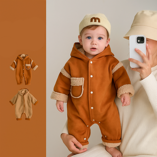 Cozy & Stylish – Thick Winter Romper with Hood