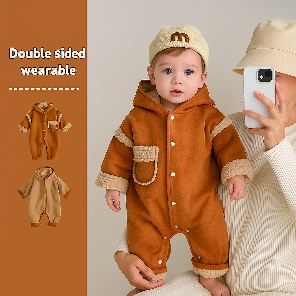 Cozy & Stylish – Thick Winter Romper with Hood