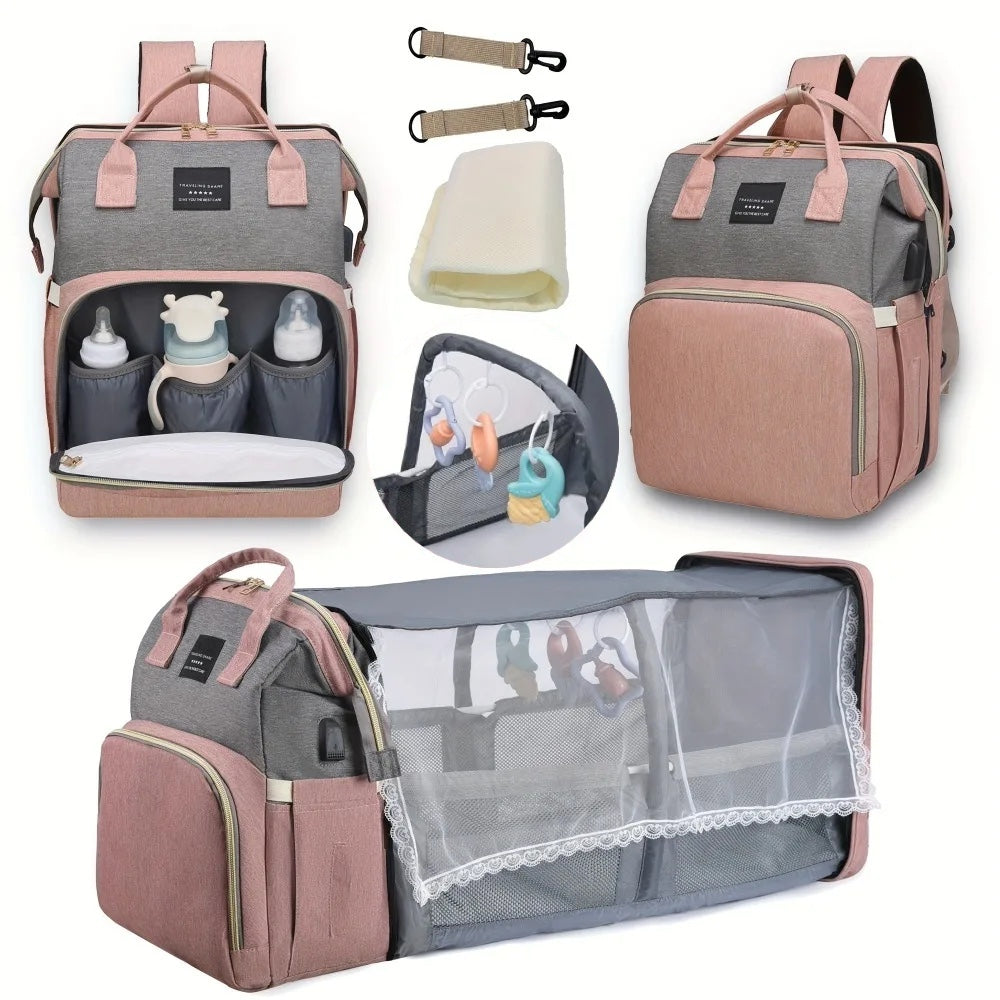 Nuvella Infant – Always Prepared – Multifunctional Diaper Bag with Bed
