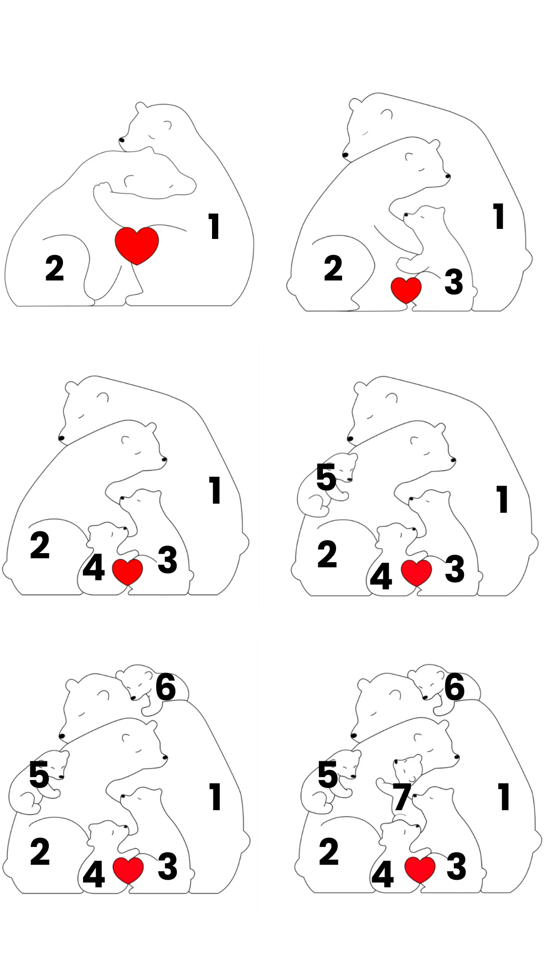Family Puzzle™ – Custom Mother's Day Gift with a Family of Bears