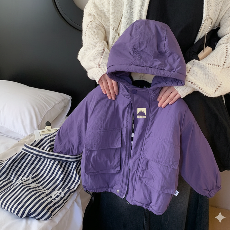 Windproof & Water-repellent – Children's Windbreaker with Hood