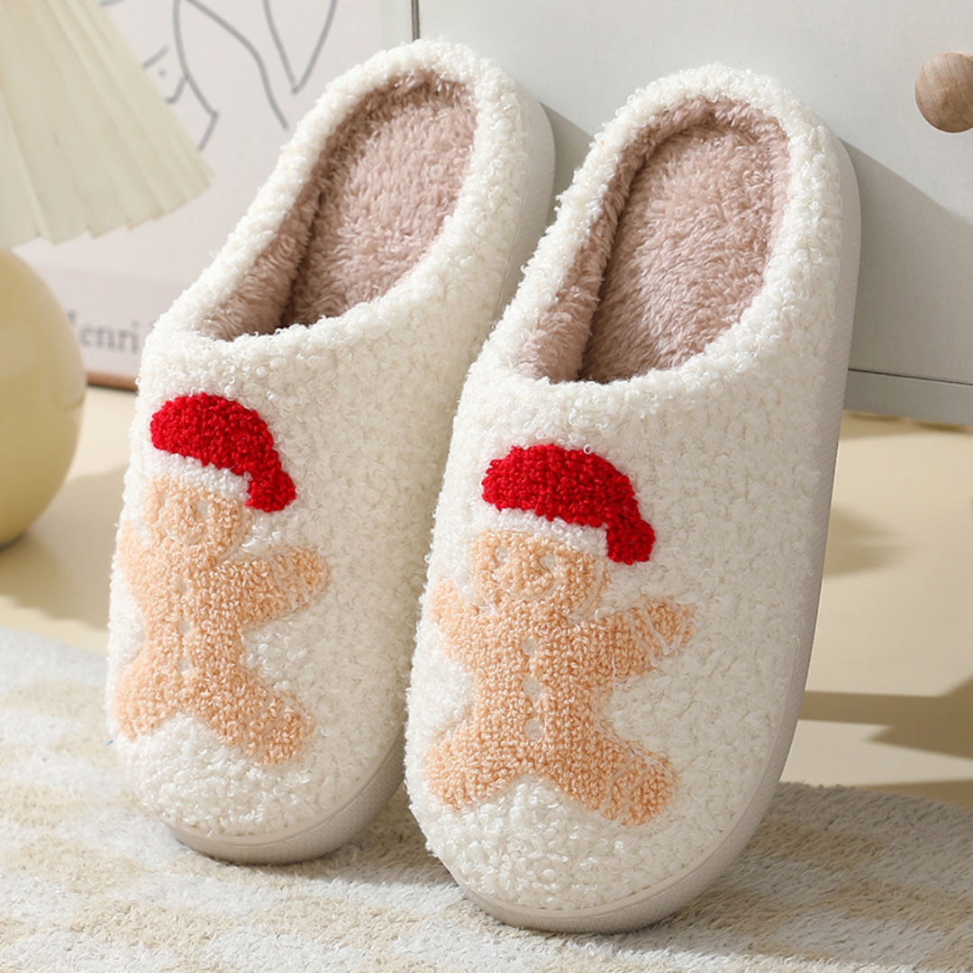 Northern Lights Children - Warm & Festive - Plush patterned Christmas slippers
