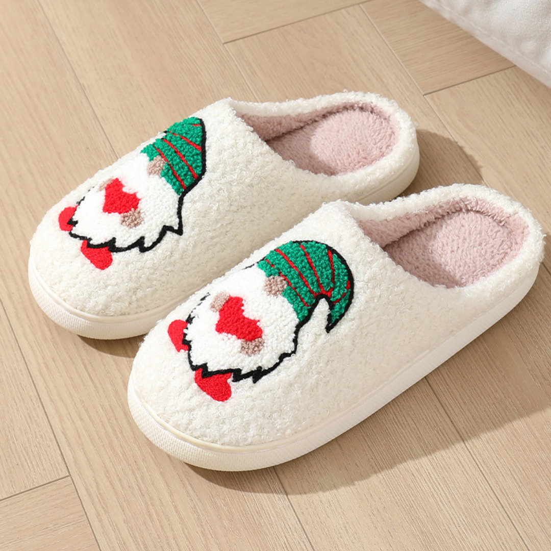 Northern Lights Children - Warm & Festive - Plush patterned Christmas slippers