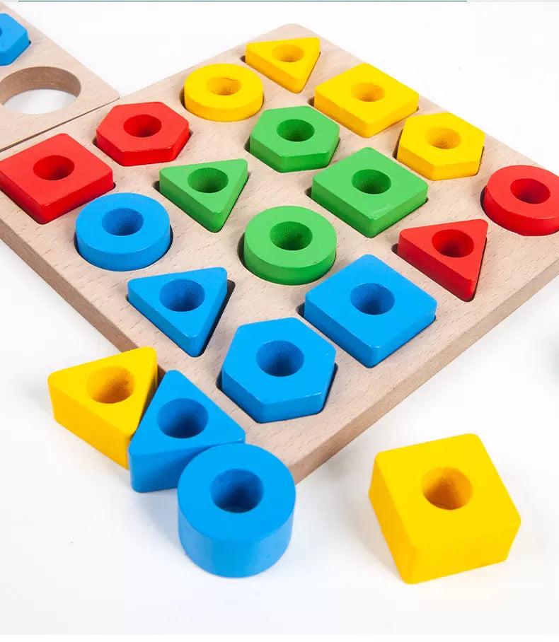 Develop eye and hand coordination! - Wood shape puzzle