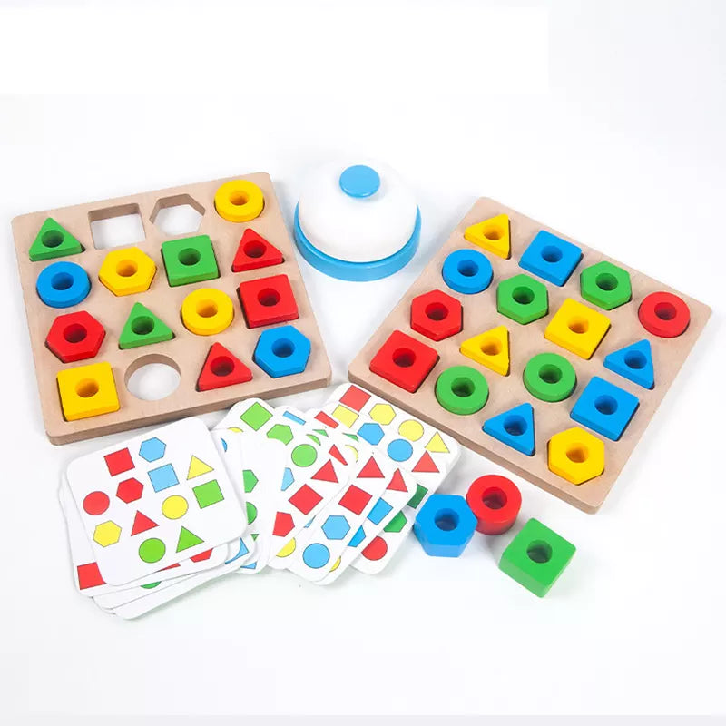 Develop eye and hand coordination! - Wood shape puzzle