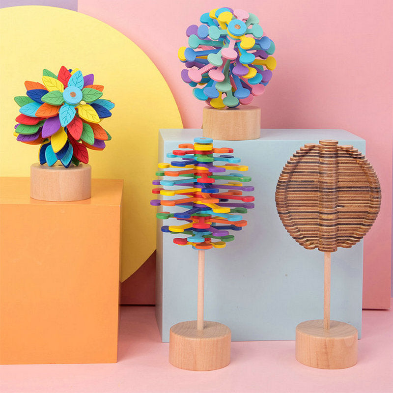 Rotating wooden lollipop - Wood stress toy
