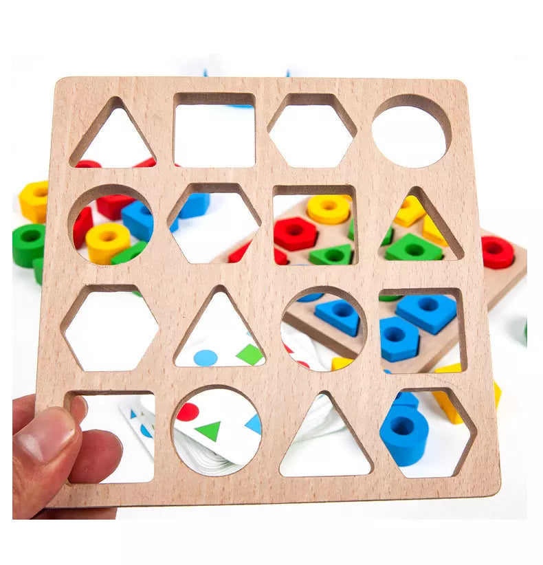 Develop eye and hand coordination! - Wood shape puzzle