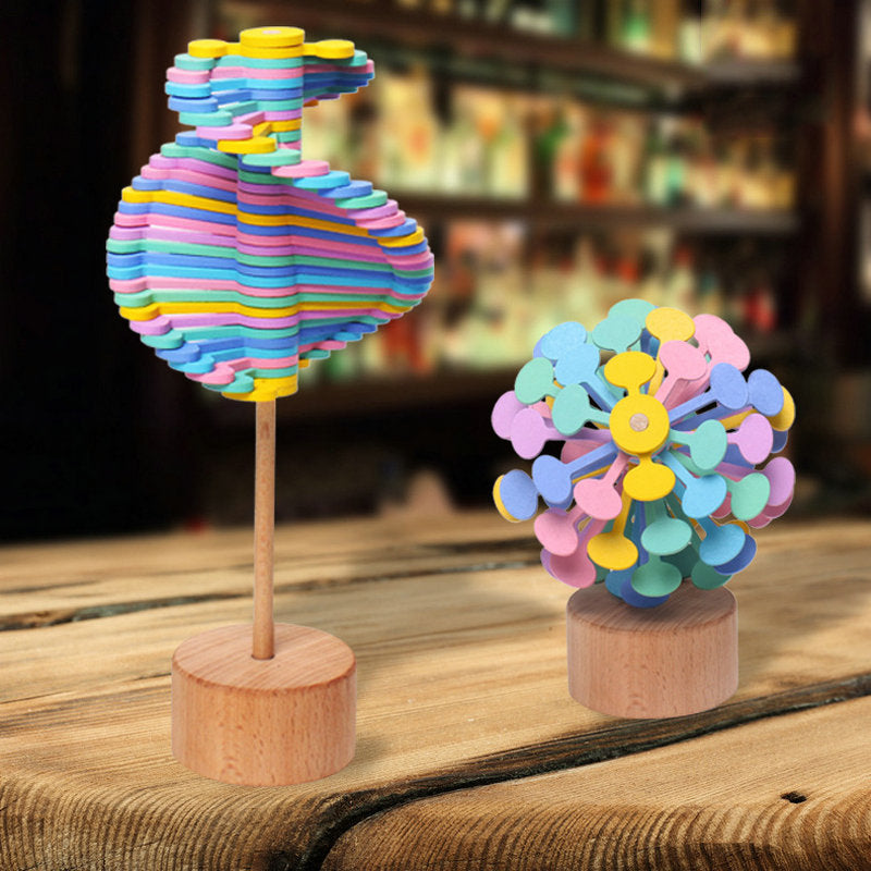 Rotating wooden lollipop - Wood stress toy