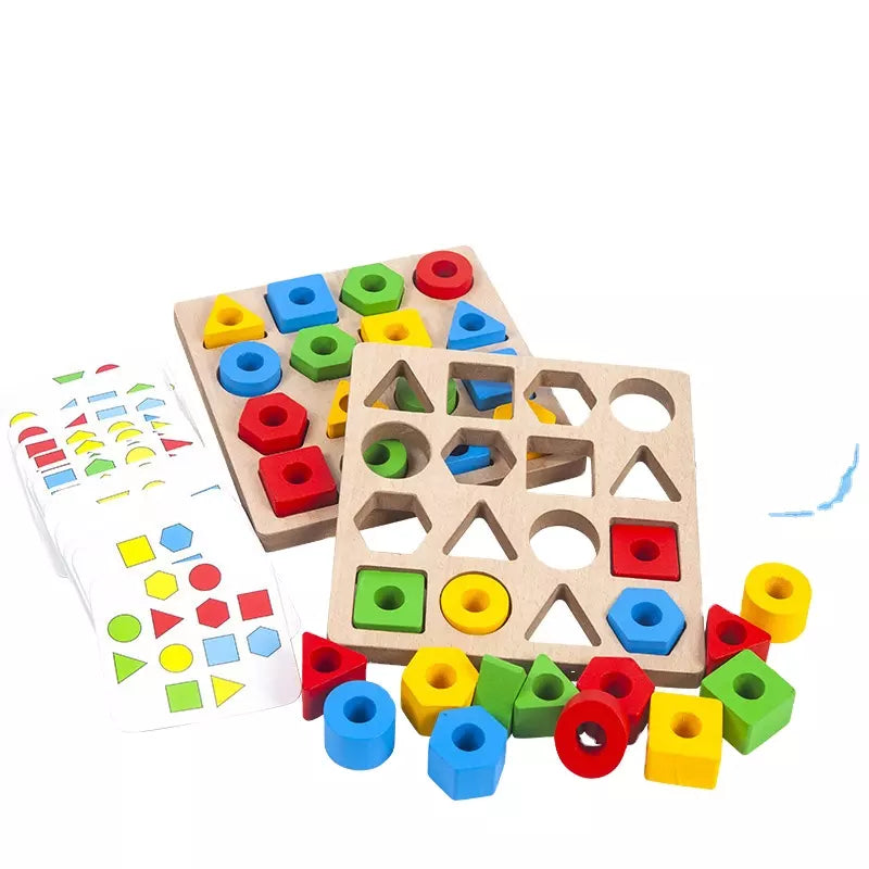 Develop eye and hand coordination! - Wood shape puzzle