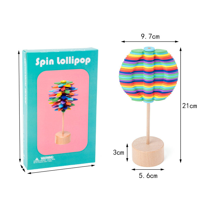 Rotating wooden lollipop - Wood stress toy