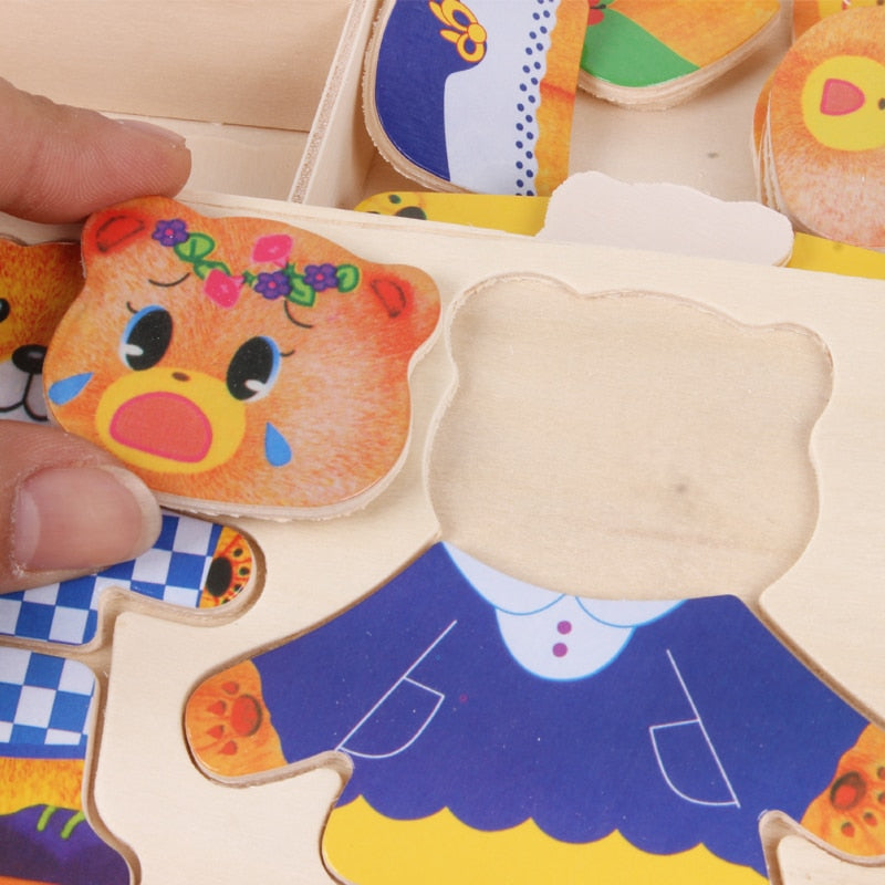 Wood jigsaw puzzle 'Boris the teddy bear'