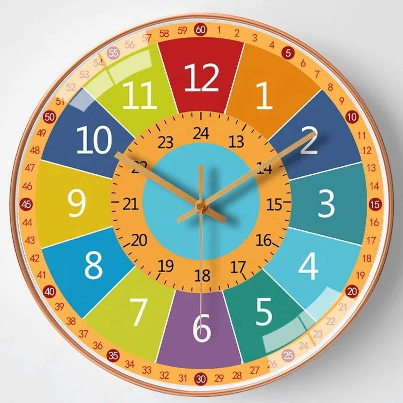 Independent & Quiet - Educational Children's Wall Clock