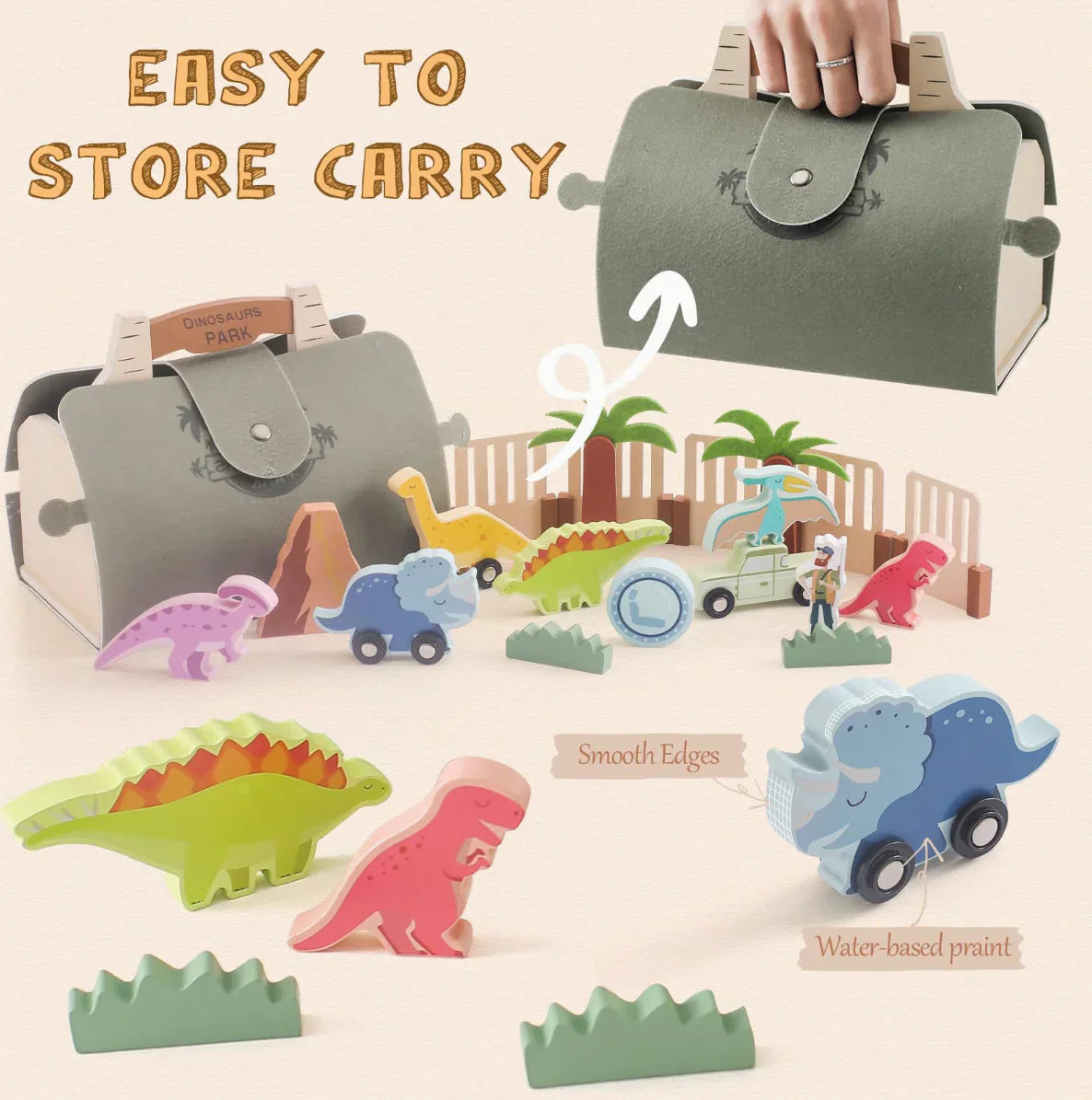 Prehistoric Play - Wooden Dino Park Set