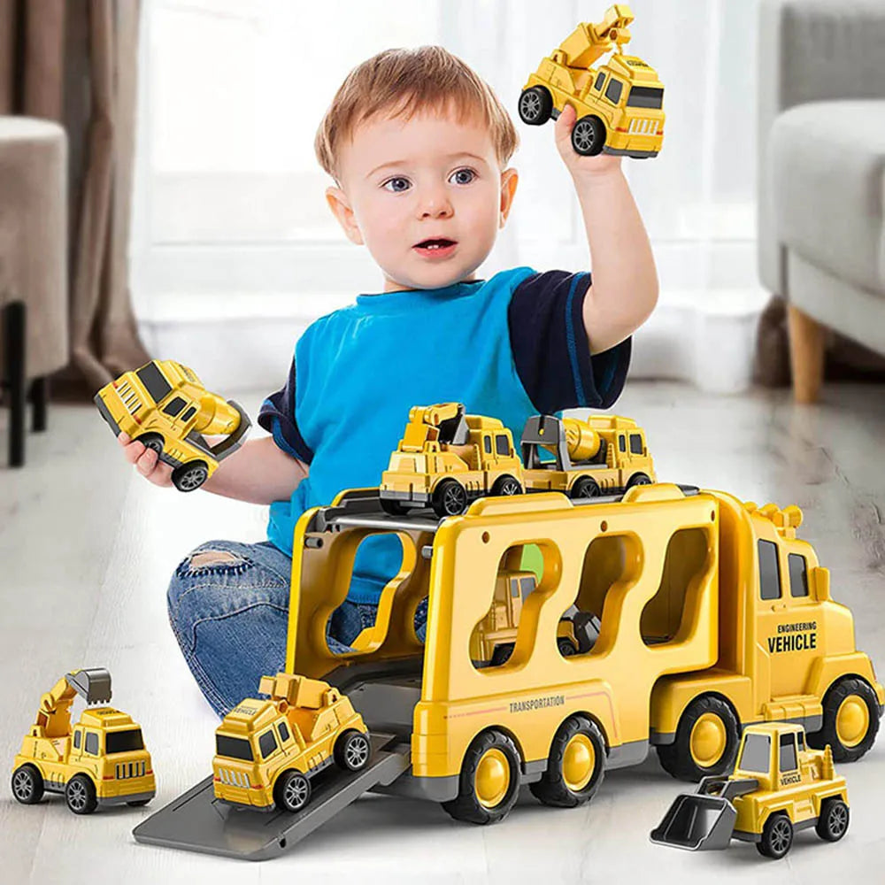 Car with lights and music - Cargo transport toy car