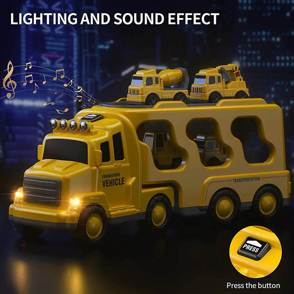 Car with lights and music - Cargo transport toy car
