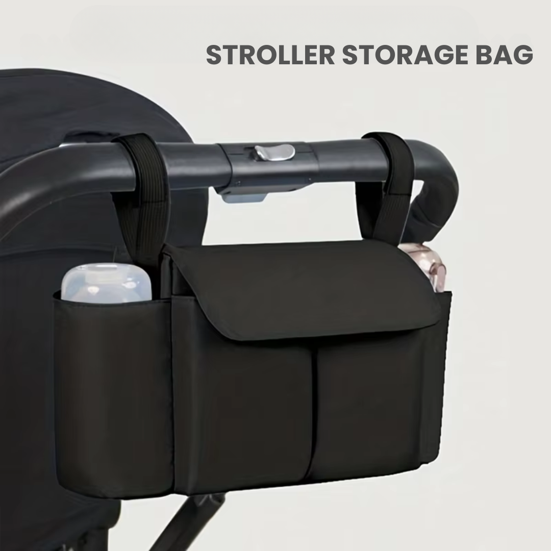 Water-repellent & Spacious – Stroller Organizer with Bottle Holders