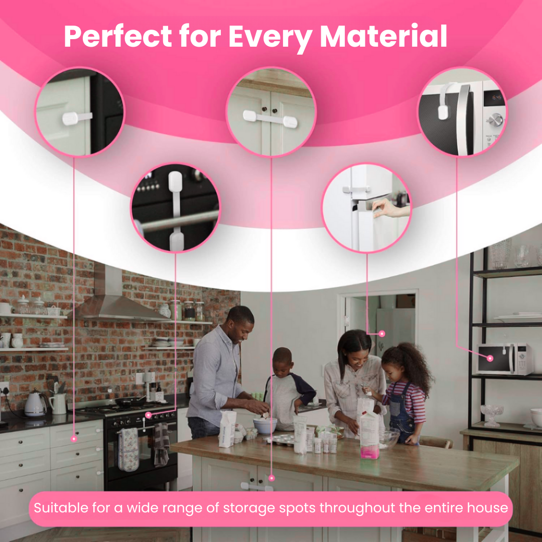 Invisible Safety – Childproof Cabinet & Drawer Locks (8 pieces)
