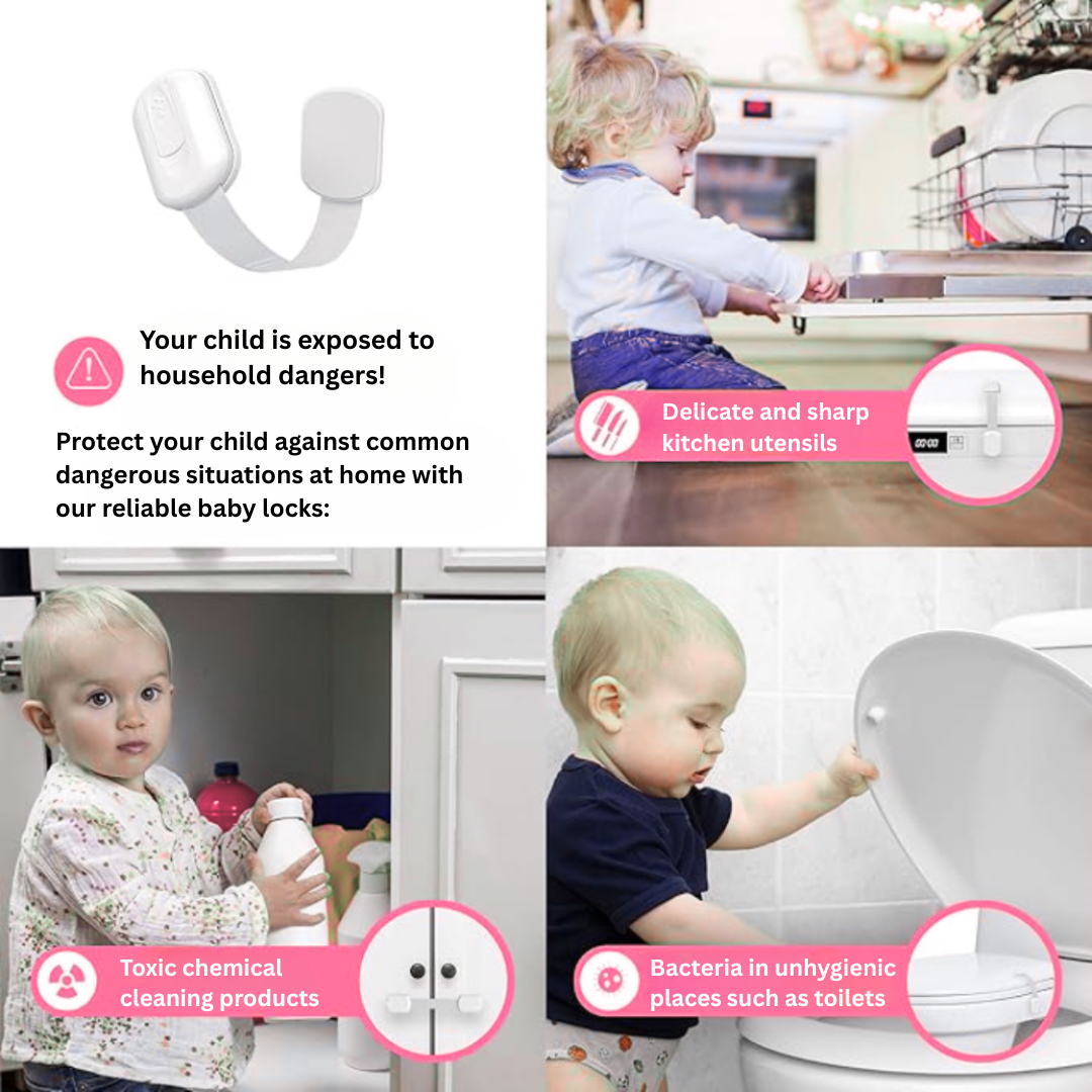 Invisible Safety – Childproof Cabinet & Drawer Locks (8 pieces)