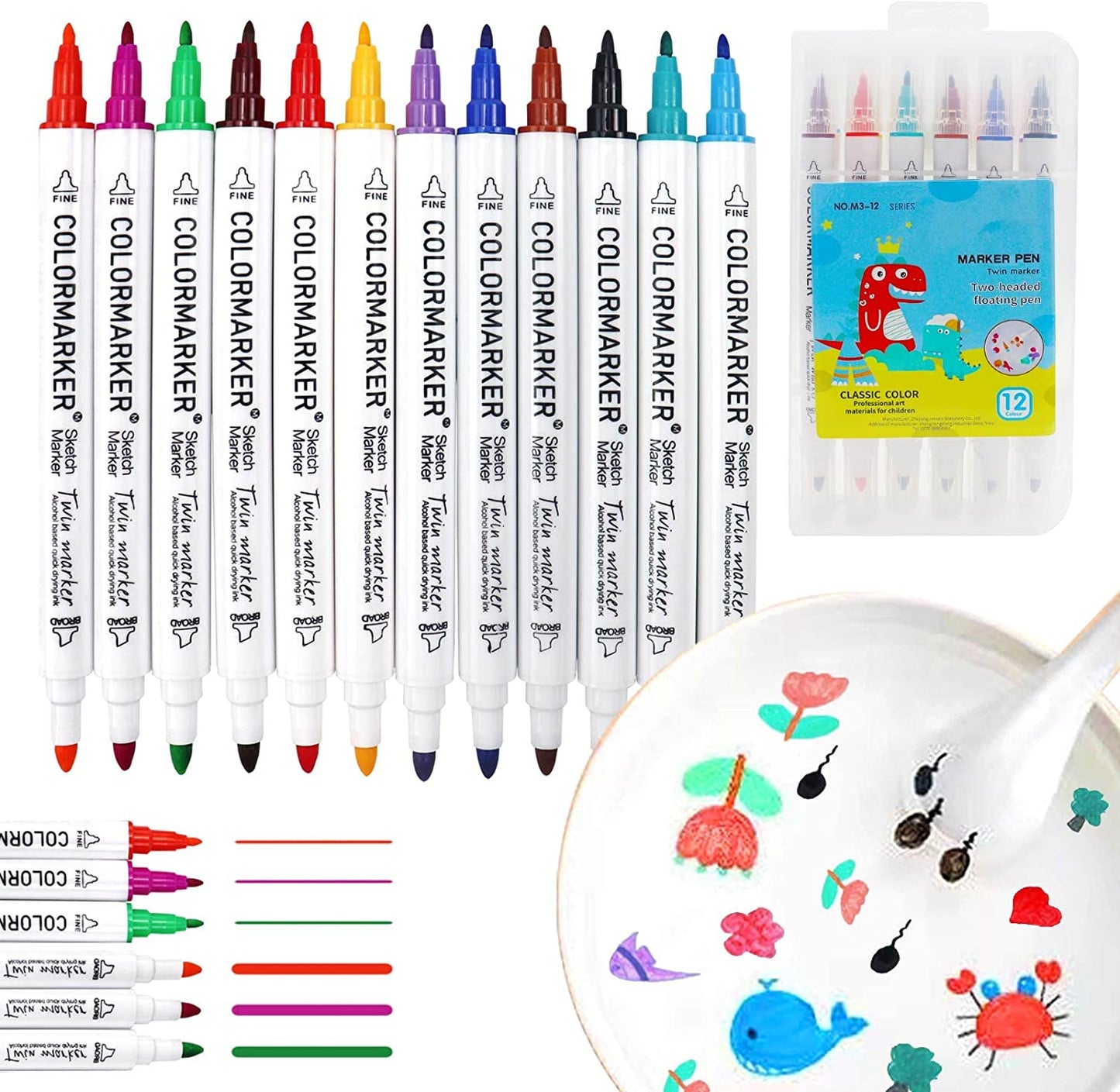 Innovative works of art in water - Watercolour sticker set (+ FREE ceramic spoon)